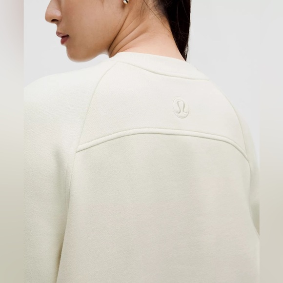 Lululemon Scuba Oversized Crewneck Pullover Sweatshirt Wordmark Bone M/L NWT ❤️ - Picture 6 of 10